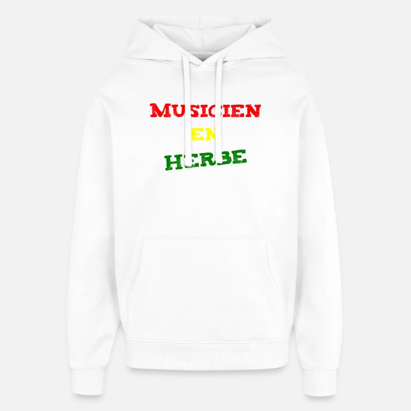 MUSICIEN EN HERBE ! (reggae, ska, dub) - Sweat à capuche unisexe Stanley/Stella Oversized - blanc