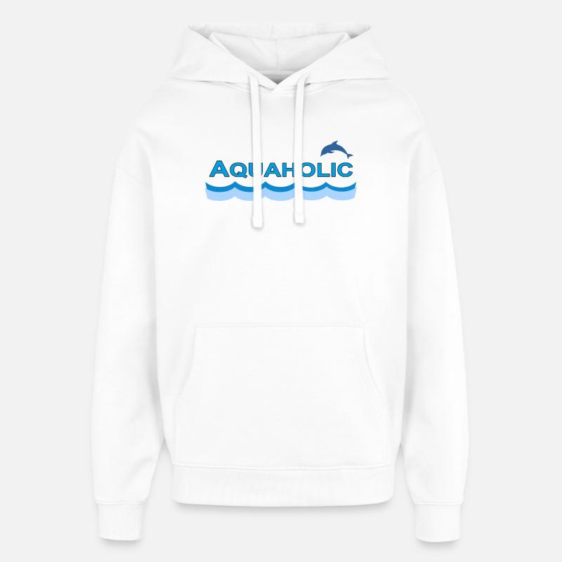 AQUAHOLIC - Sweat à capuche unisexe Stanley/Stella Oversized - blanc