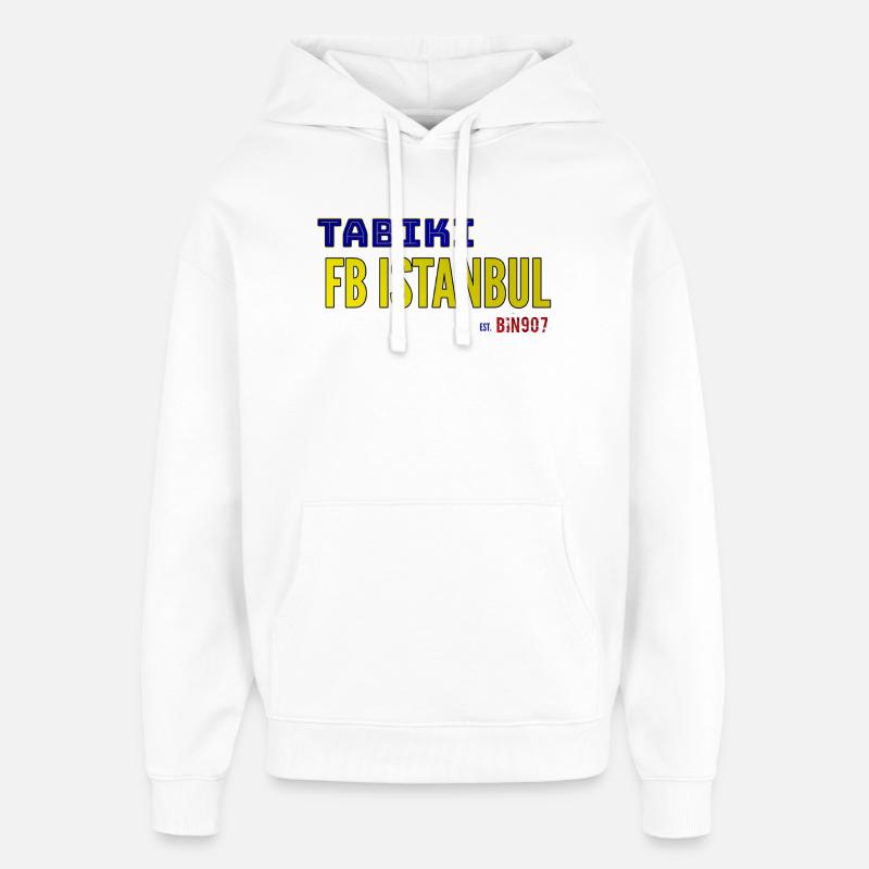 TABIKI FB ISTANBUL Contrast Design - Sweat à capuche unisexe Stanley/Stella Oversized - blanc