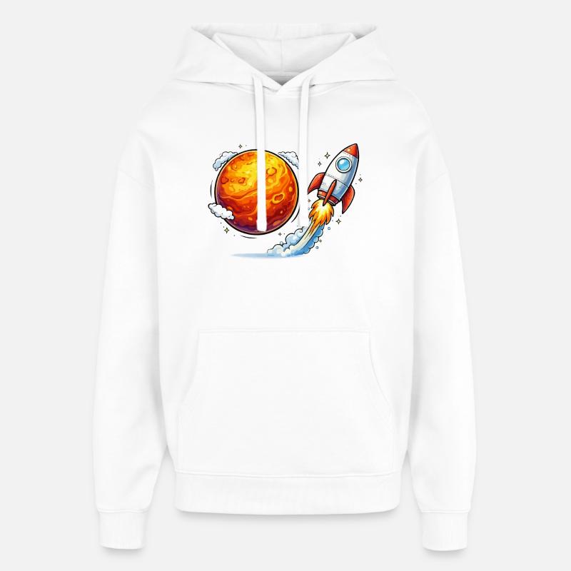 Voyage spatial sur une planète fusée - Sweat à capuche unisexe Stanley/Stella Oversized - blanc
