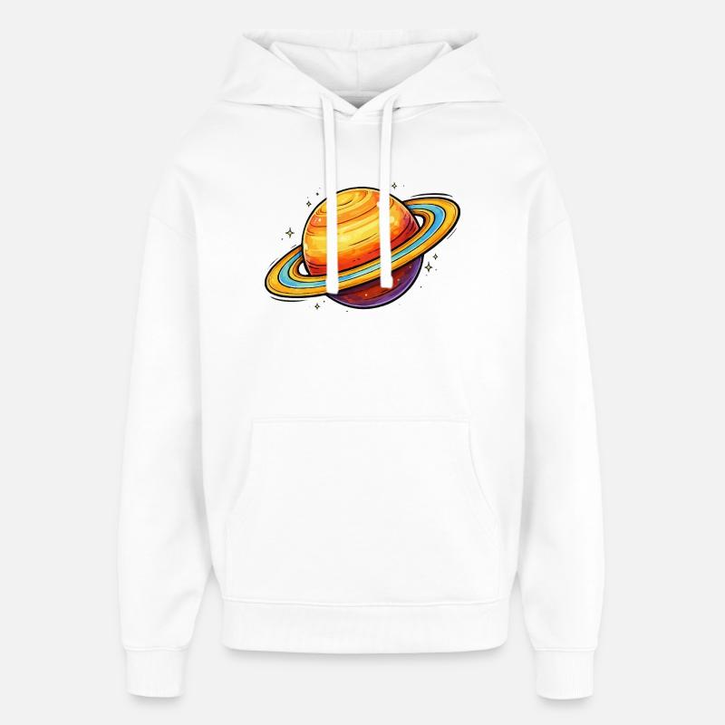 Planète Saturne - Sweat à capuche unisexe Stanley/Stella Oversized - blanc
