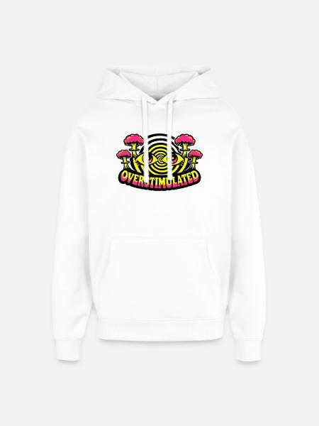 Overstimulated Psychedelic Eyes - Oversized Unisex Hoodie by Stanley/Stella - white