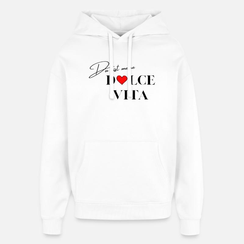 Dire l’amour - Sweat à capuche unisexe Stanley/Stella Oversized - blanc