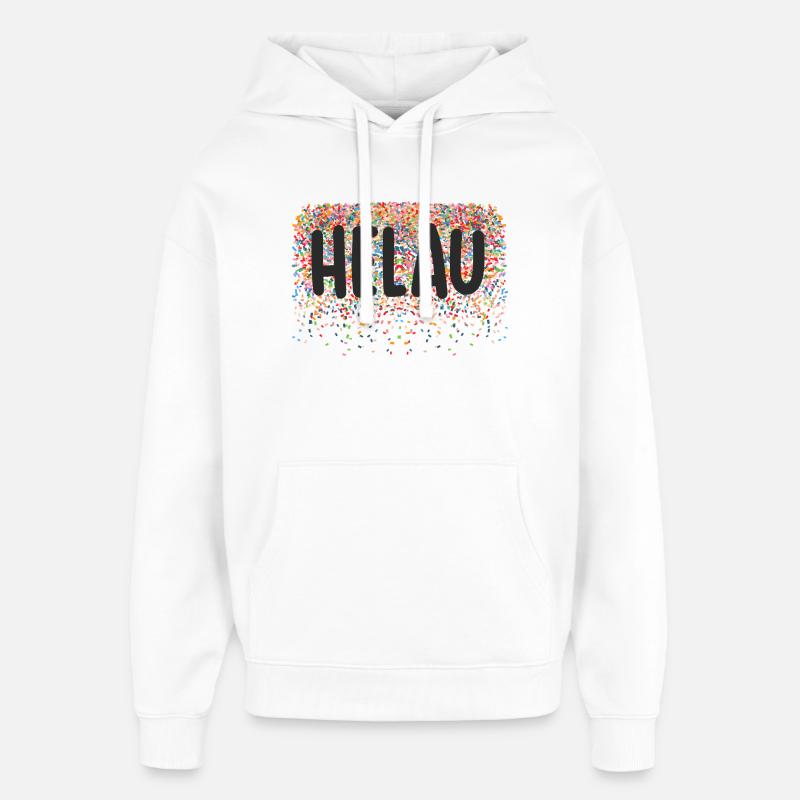 Helau Confetti Festdruck - Sweat à capuche unisexe Stanley/Stella Oversized - blanc