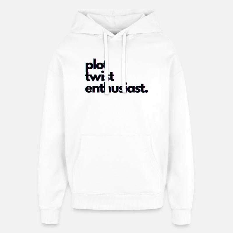 Plot_twist_enthusiast - Sweat à capuche unisexe Stanley/Stella Oversized - blanc