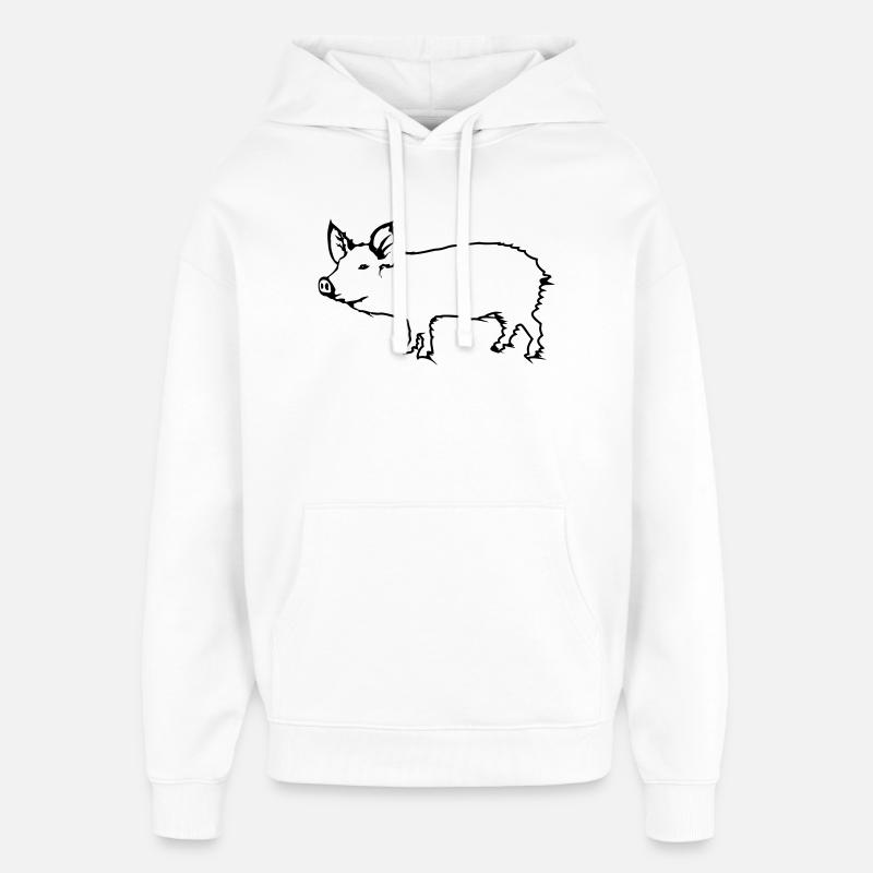 COCHON - Sweat à capuche unisexe Stanley/Stella Oversized - blanc