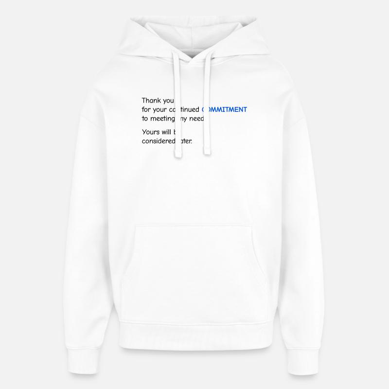 Baby Performance Review - Commitment - Oversized Unisex Hoodie by Stanley/Stella - white