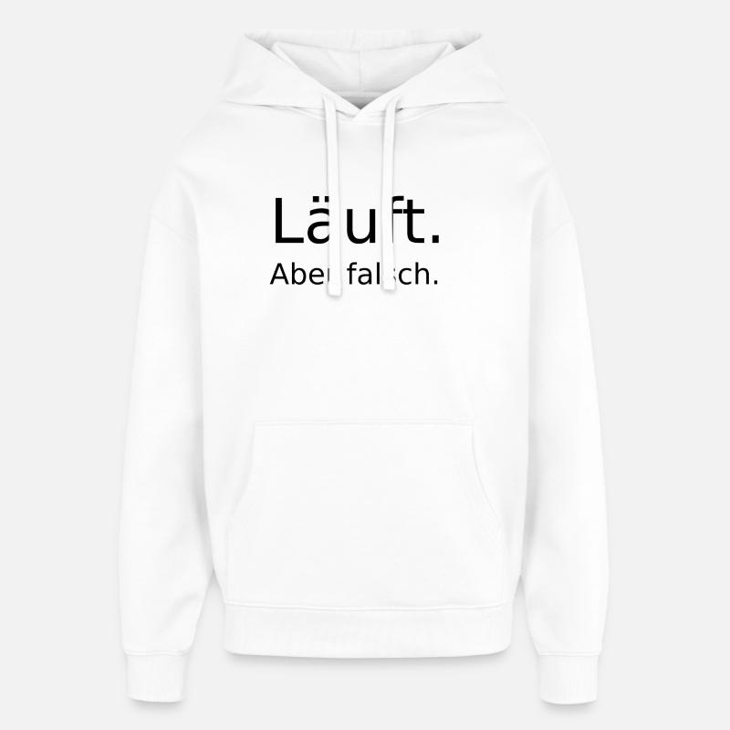 Runs ... but wrong - Oversized Unisex Hoodie by Stanley/Stella - white