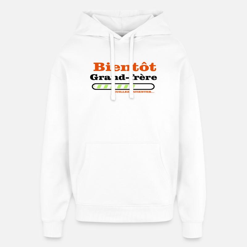 Bald ein großer Bruder - Oversized Unisex Hoodie von Stanley/Stella - Weiß
