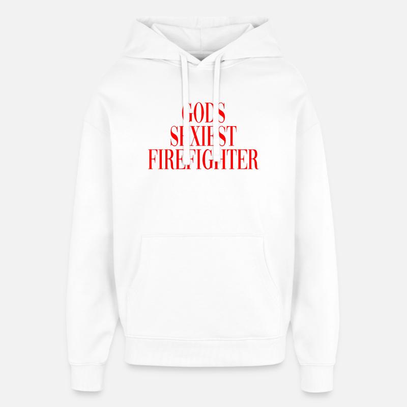 Pompier, Drôle de Dicton, Pompiers - Sweat à capuche unisexe Stanley/Stella Oversized - blanc