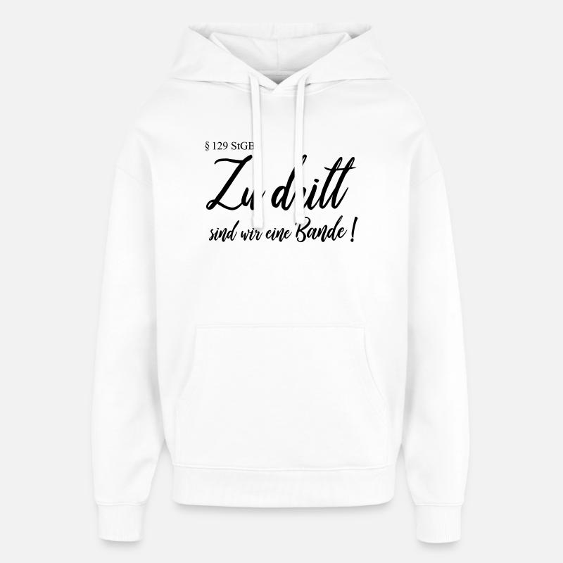 Zu dritt - Oversized Unisex Hoodie von Stanley/Stella - Weiß