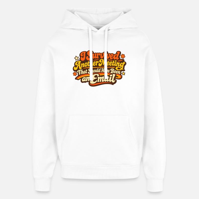 Email Office : Expressions drôles - Sweat à capuche unisexe Stanley/Stella Oversized - blanc