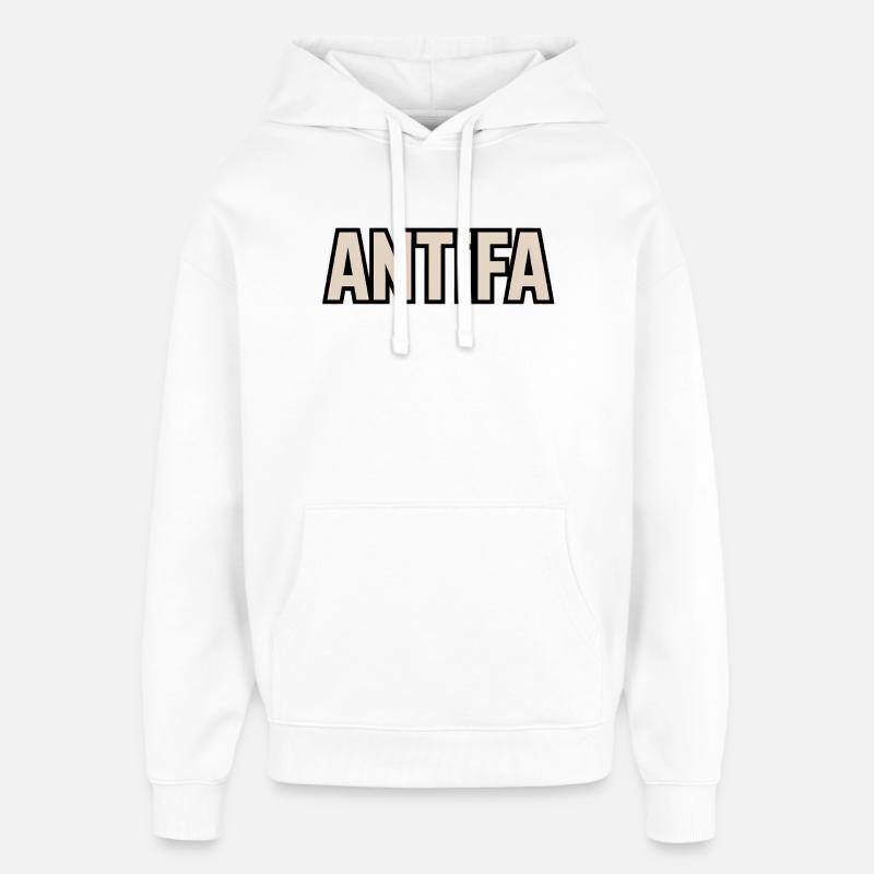 Antifa - Produits dérivés antifascistes - Sweat à capuche unisexe Stanley/Stella Oversized - blanc