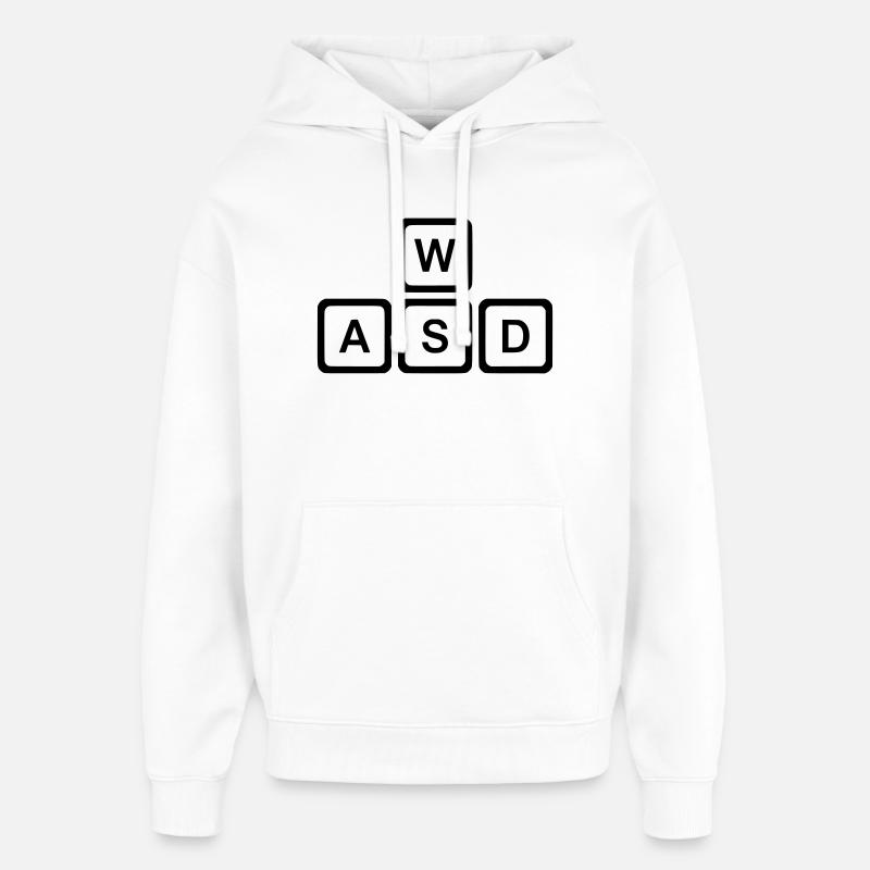 WASD Keys, PC Gaming Nerd Vector - Sweat à capuche unisexe Stanley/Stella Oversized - blanc