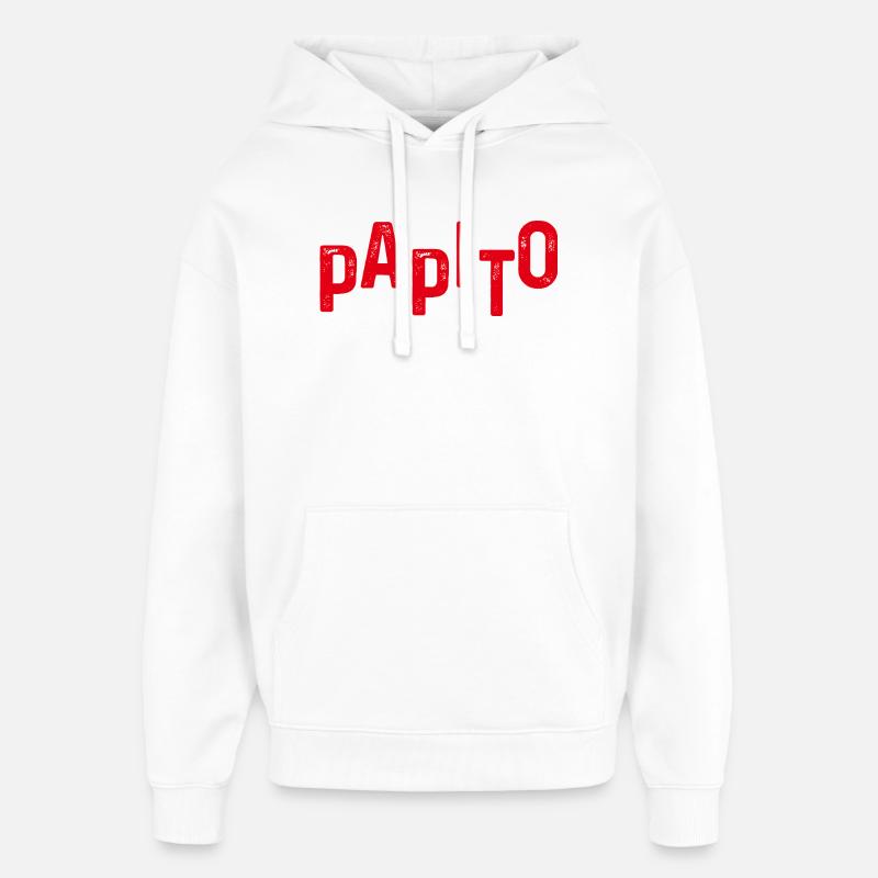 Papito Distressed Red Letters - Sweat à capuche unisexe Stanley/Stella Oversized - blanc