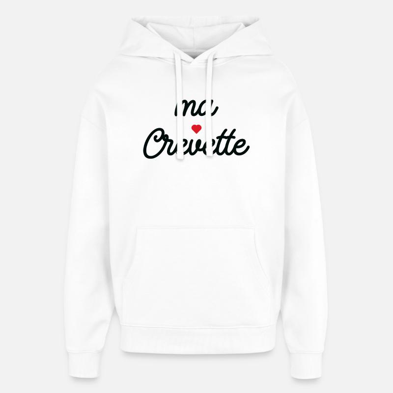 Ma Crevette Coeur Script Tee - Sweat à capuche unisexe Stanley/Stella Oversized - blanc