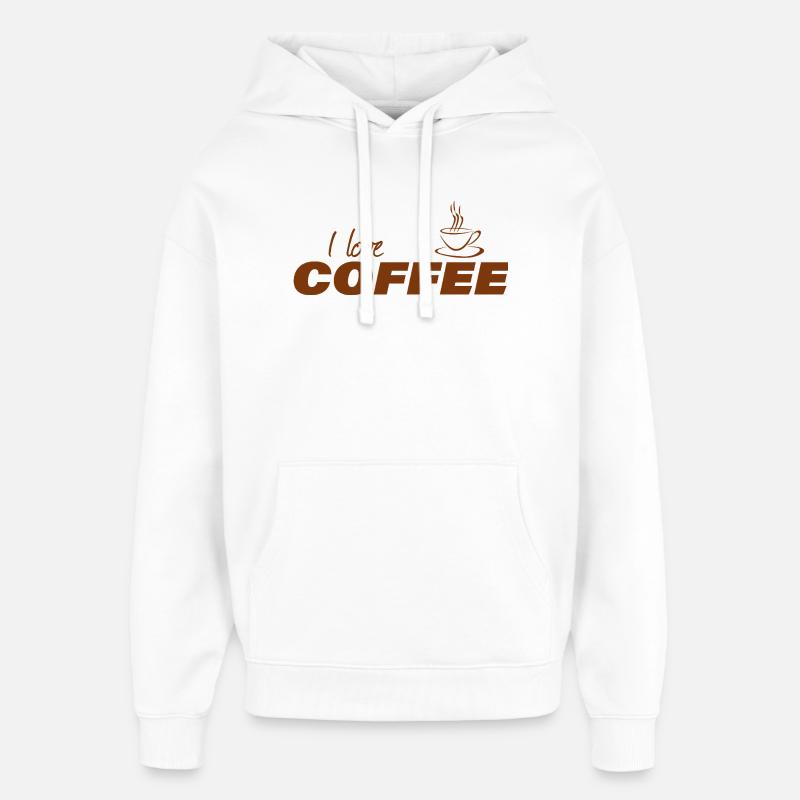 J’adore le café - Sweat à capuche unisexe Stanley/Stella Oversized - blanc