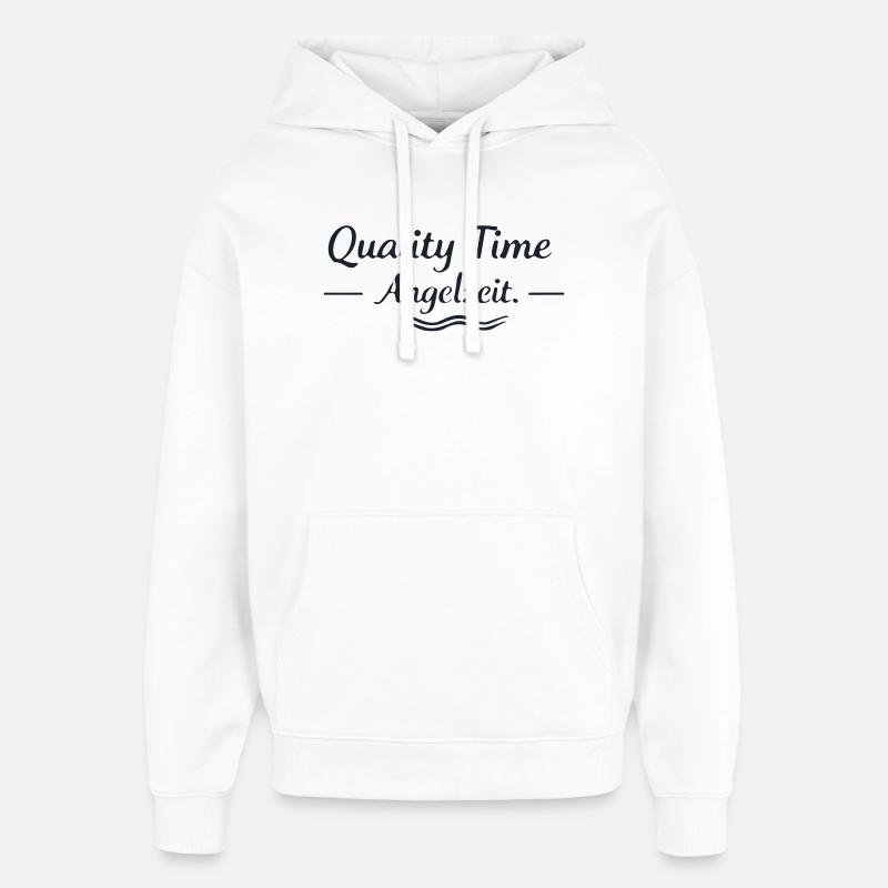 Temps de pêche de qualité - Sweat à capuche unisexe Stanley/Stella Oversized - blanc