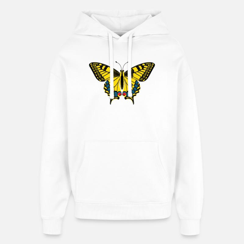 Schmetterling – Papillon - Sweat à capuche unisexe Stanley/Stella Oversized - blanc