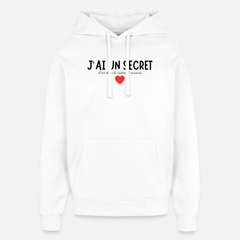 Secret message with an affectionate symbol - Oversized Unisex Hoodie by Stanley/Stella - white