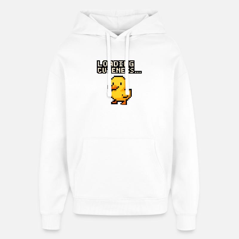 pixel duck loading cuteness - Oversized Unisex Hoodie by Stanley/Stella - white