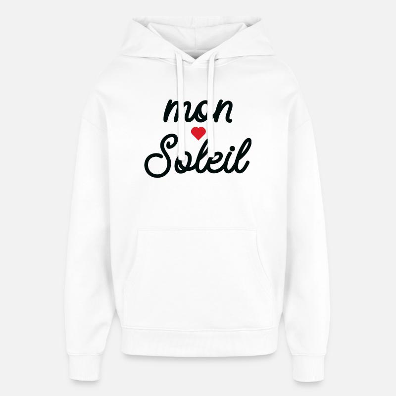 Mon Soleil cœur en Script - Sweat à capuche unisexe Stanley/Stella Oversized - blanc