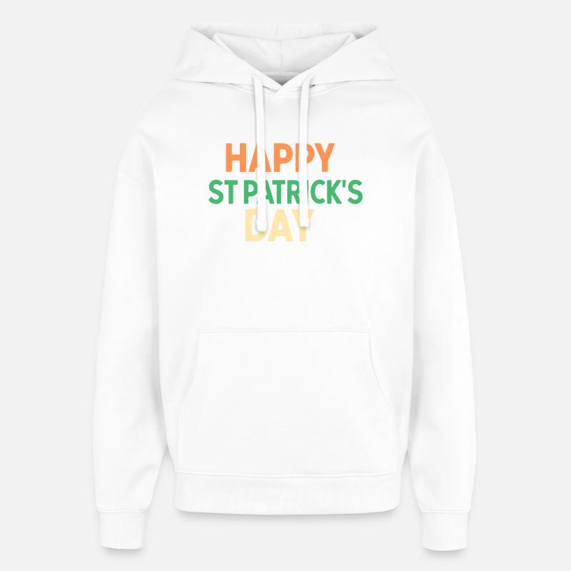 Joyeux Saint-Patrick - Sweat à capuche unisexe Stanley/Stella Oversized - blanc