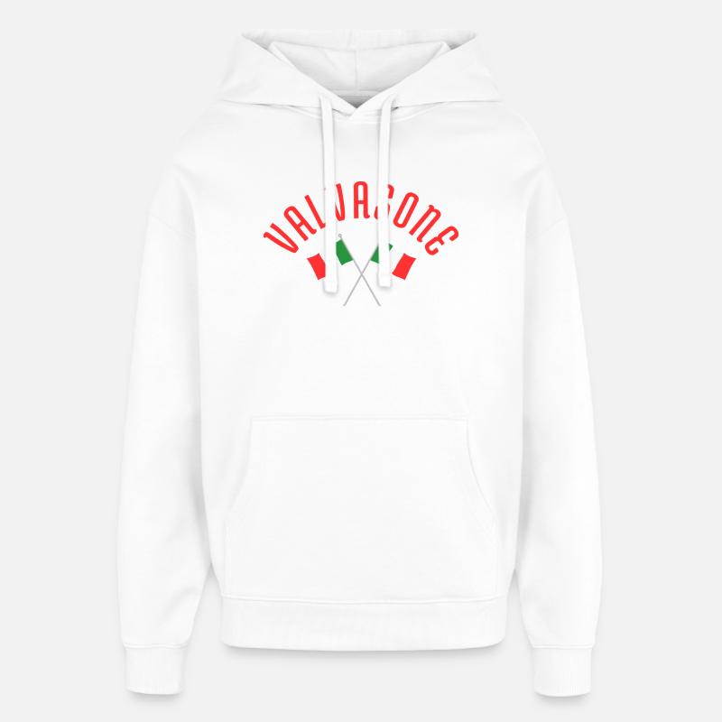 Emblème des drapeaux italiens de Valvasone - Sweat à capuche unisexe Stanley/Stella Oversized - blanc
