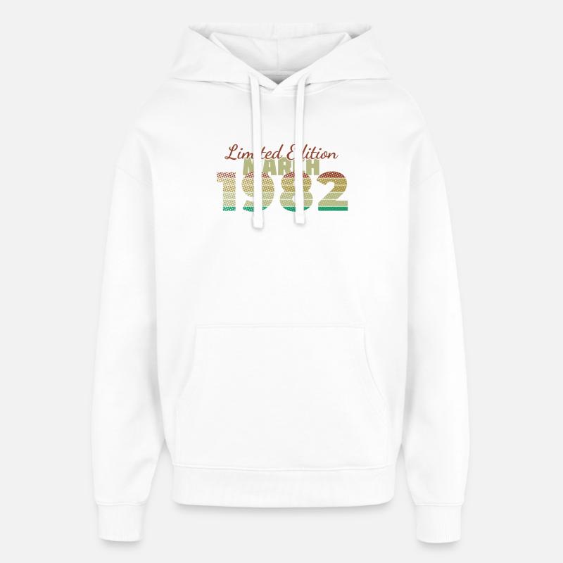 44e anniversaire Édition Limitée (SCR) 03/1982 - Sweat à capuche unisexe Stanley/Stella Oversized - blanc