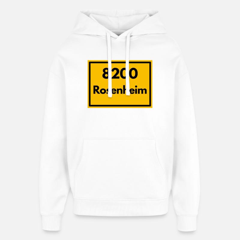 ANCIEN CODE POSTAL RETRO 8200 ROSENHEIM - Sweat à capuche unisexe Stanley/Stella Oversized - blanc