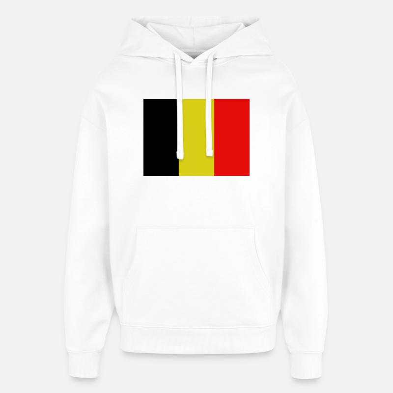 Drapeau belge - Sweat à capuche unisexe Stanley/Stella Oversized - blanc