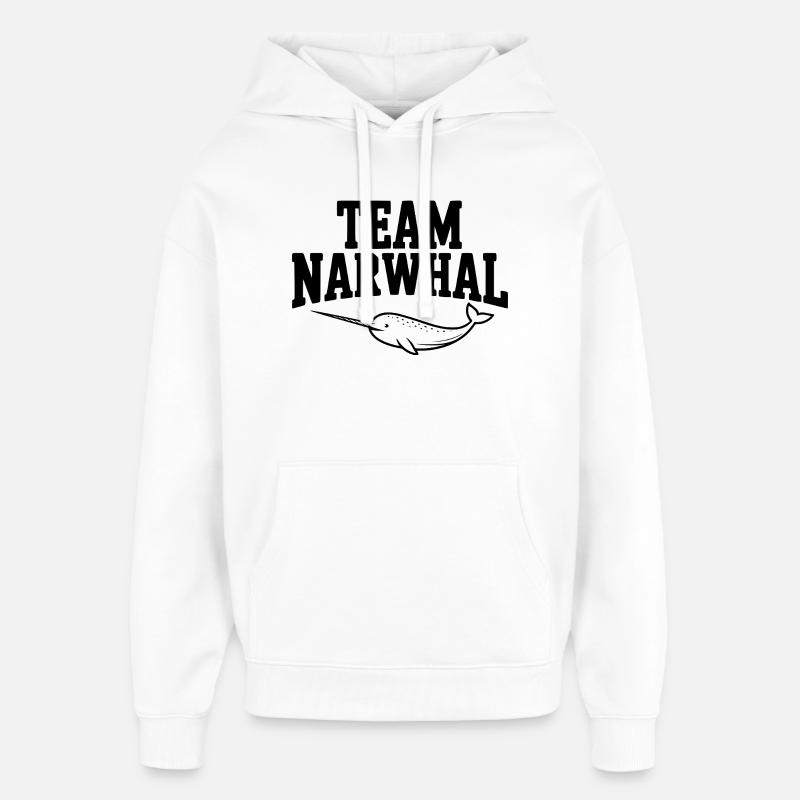 Équipe Narwhal - Sweat à capuche unisexe Stanley/Stella Oversized - blanc