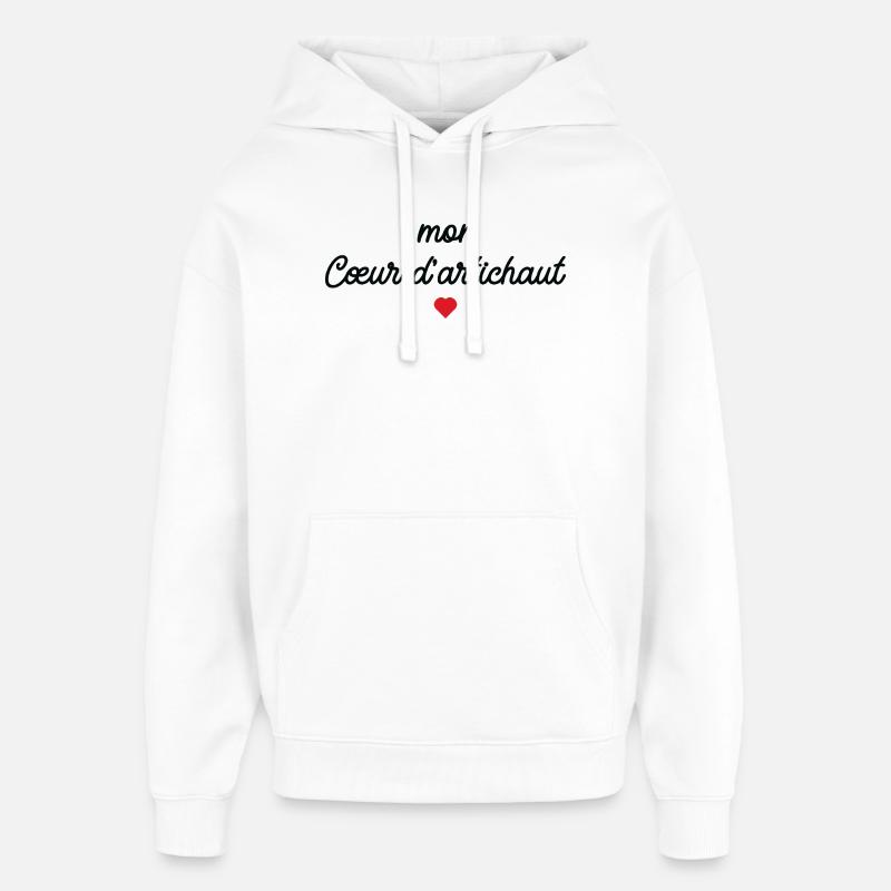 Mon Cœur d'artichaut - Sweat à capuche unisexe Stanley/Stella Oversized - blanc