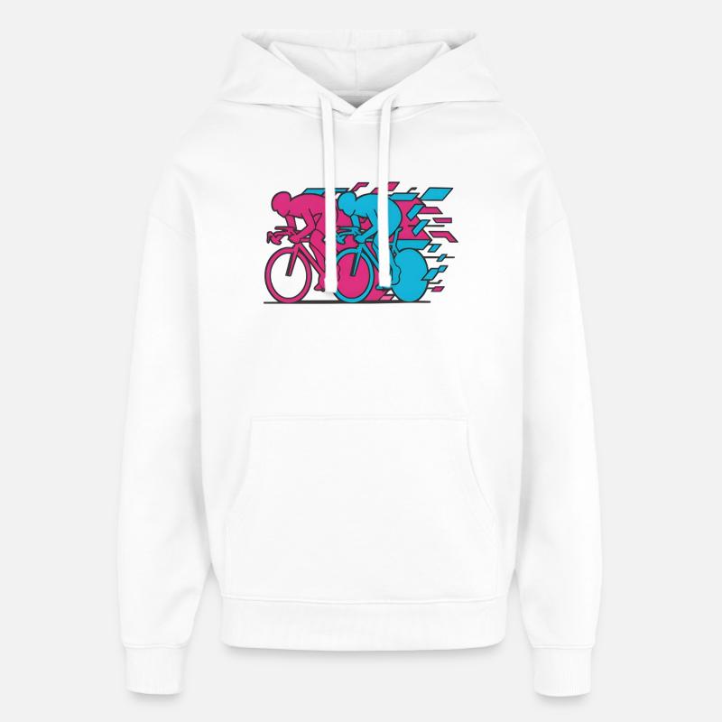 Vélo de route Cyclisme - Sweat à capuche unisexe Stanley/Stella Oversized - blanc