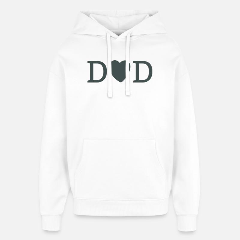 Monogramme DAD Heart D - Sweat à capuche unisexe Stanley/Stella Oversized - blanc