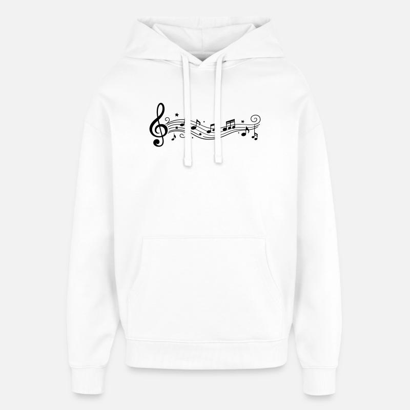 Note musicali Chiave melodiche - Stanley/Stella Oversized Felpa con cappuccio unisex - bianco