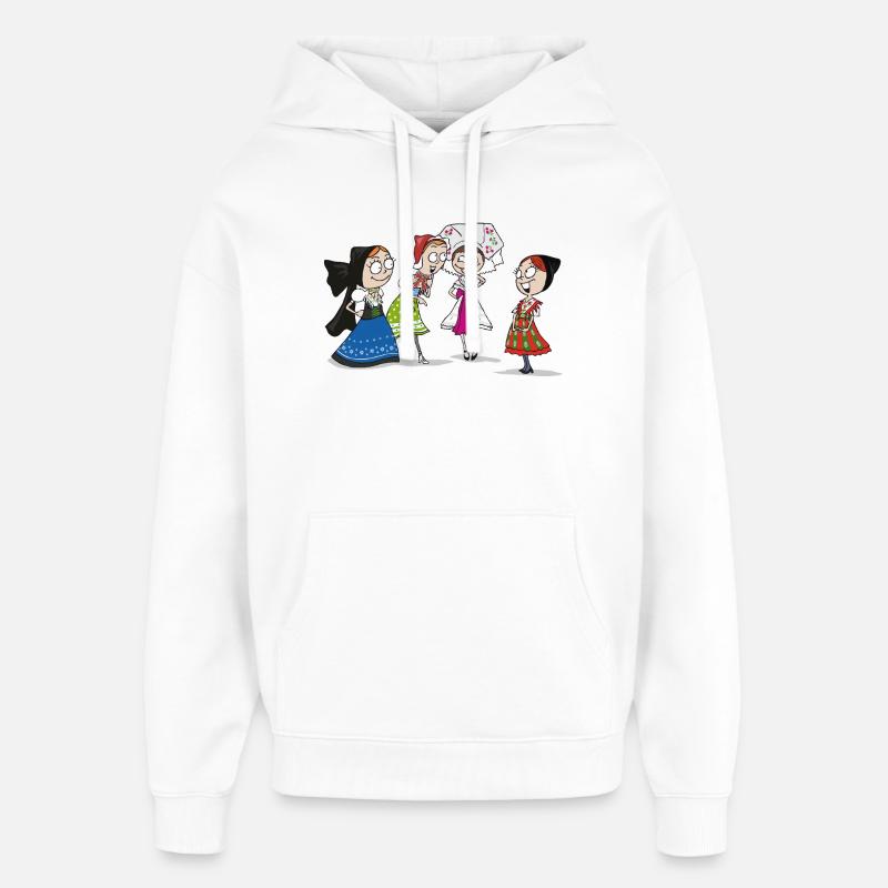 BANDE DESSINÉE - SERBSKE DRASTY - Sweat à capuche unisexe Stanley/Stella Oversized - blanc