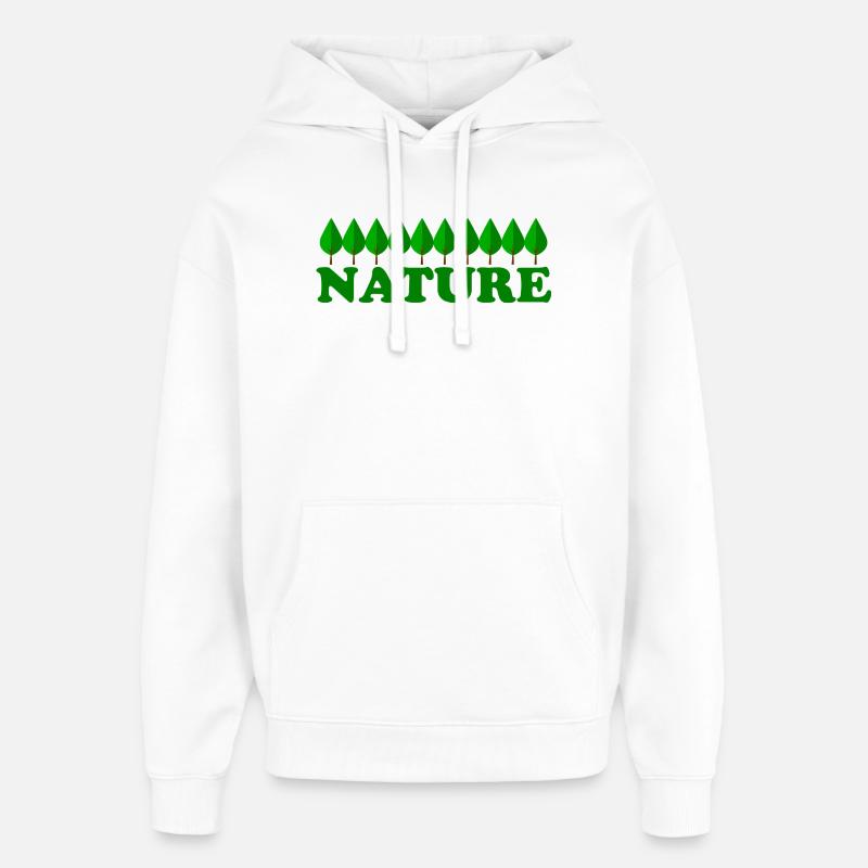Nature - Sweat à capuche unisexe Stanley/Stella Oversized - blanc