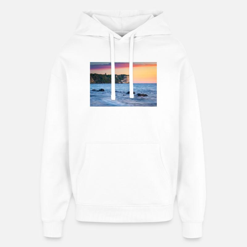 Lever de soleil au cap Arkona - Sweat à capuche unisexe Stanley/Stella Oversized - blanc