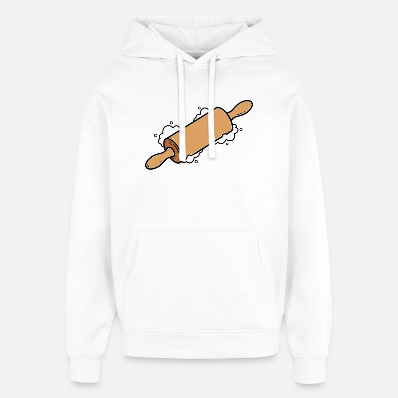 Rolling Pin Rolling Dough Roll Baking - Oversized Unisex Hoodie by Stanley/Stella - white