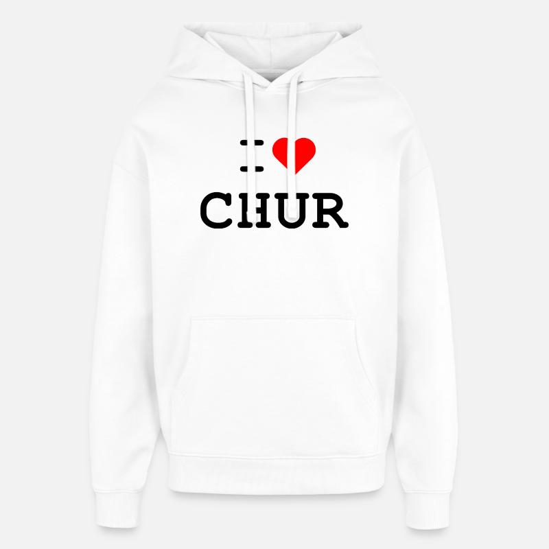 J’aime Coire - Ich liebe Chur. - Sweat à capuche unisexe Stanley/Stella Oversized - blanc