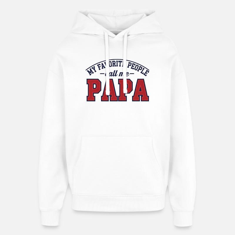 Papa - Sweat à capuche unisexe Stanley/Stella Oversized - blanc