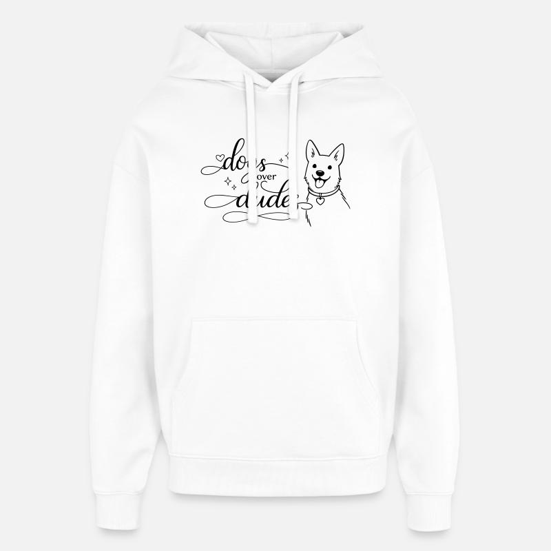 Des chiens avant des mecs - Sweat à capuche unisexe Stanley/Stella Oversized - blanc