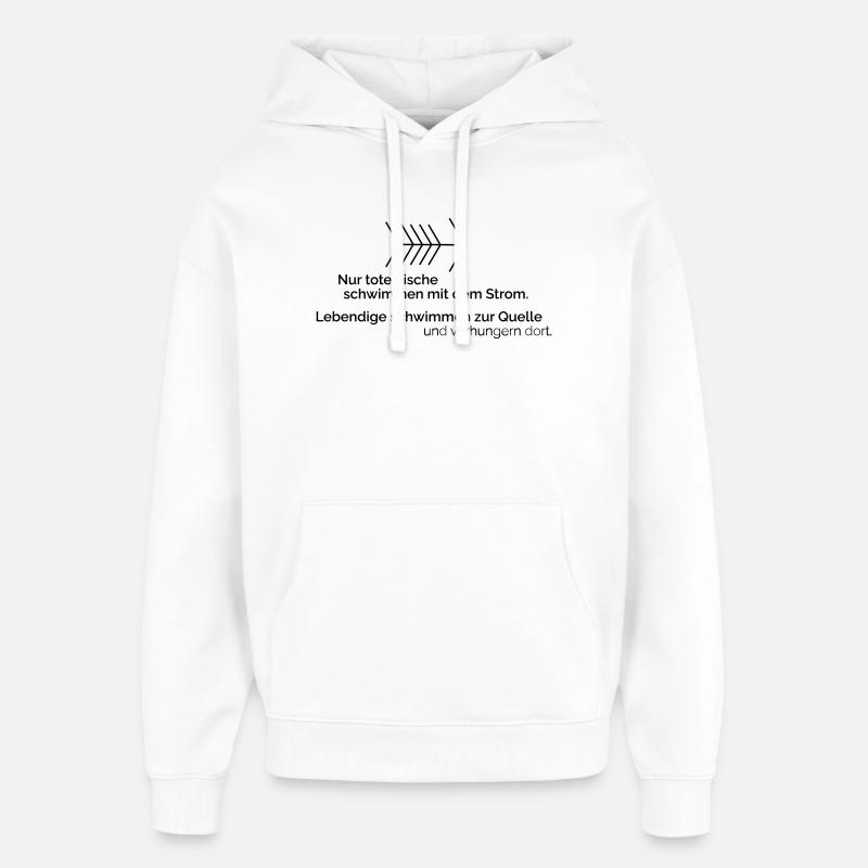 Mit dem Strom - Oversized Unisex Hoodie von Stanley/Stella - Weiß
