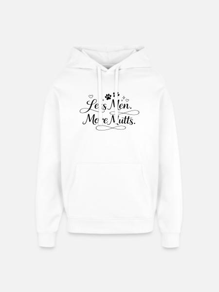Less men. More mutts. - Oversized Unisex Hoodie by Stanley/Stella - white