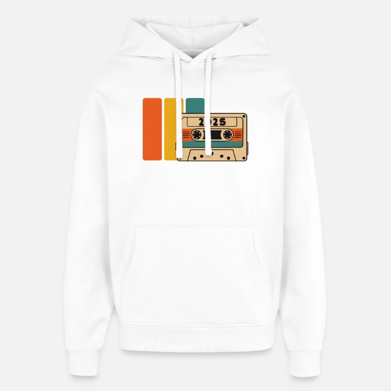 2015 Retro Kassette Lebendige Palette - Oversized Unisex Hoodie von Stanley/Stella - Weiß