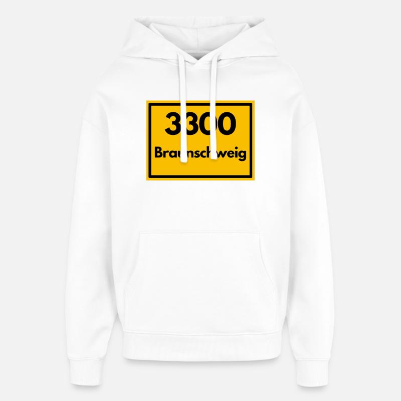 ANCIEN CODE POSTAL RETRO 3300 BRUNSWICK - Sweat à capuche unisexe Stanley/Stella Oversized - blanc