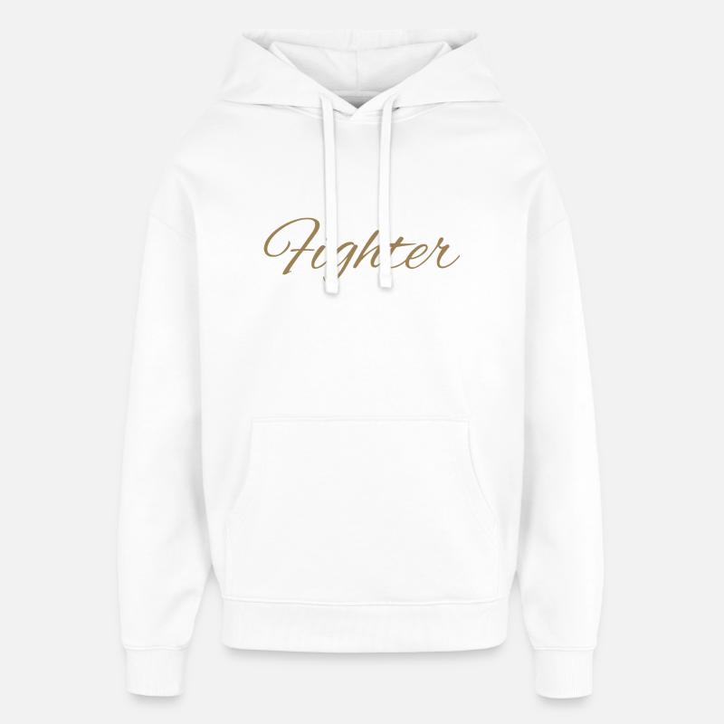 Dark Fighter – Attitude & Puissance - Sweat à capuche unisexe Stanley/Stella Oversized - blanc