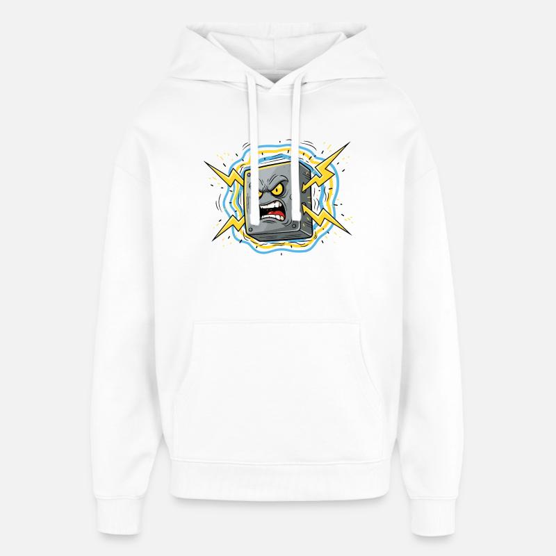 Foudre de la douille en colère - Sweat à capuche unisexe Stanley/Stella Oversized - blanc
