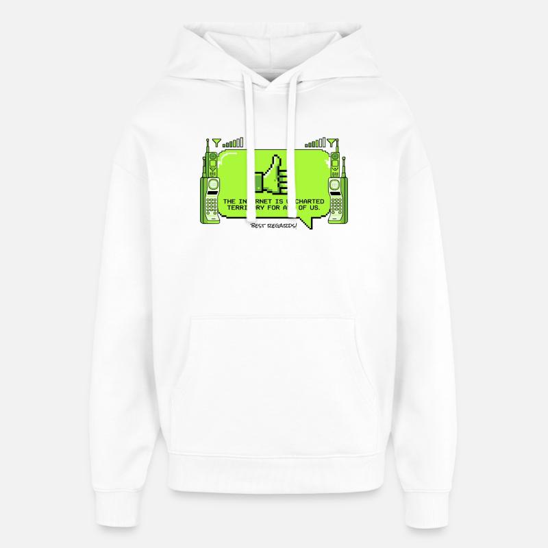 Internet est un territoire inconnu - Sweat à capuche unisexe Stanley/Stella Oversized - blanc